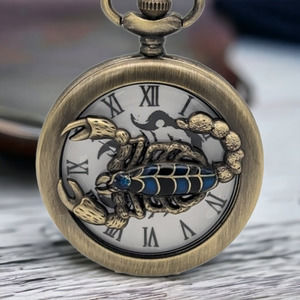 Scorpion Pocket Watch NEW Vintage Bronze Look